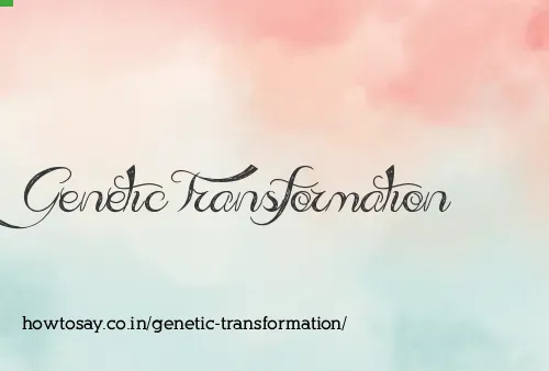 Genetic Transformation