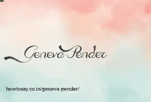 Geneva Pender