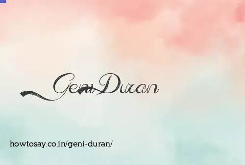 Geni Duran
