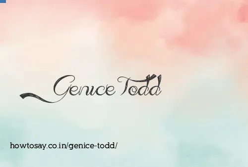 Genice Todd