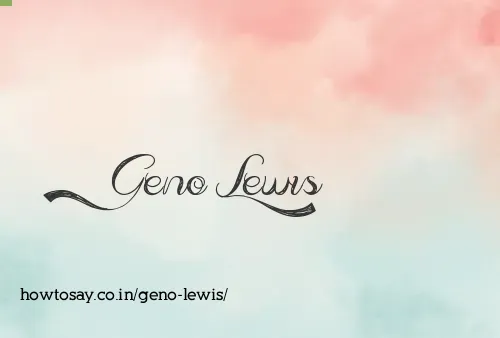 Geno Lewis