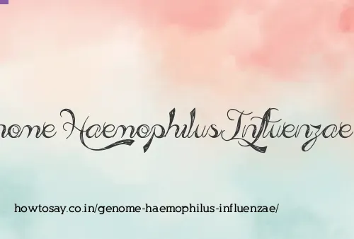Genome Haemophilus Influenzae