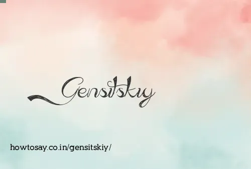 Gensitskiy
