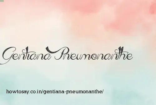 Gentiana Pneumonanthe