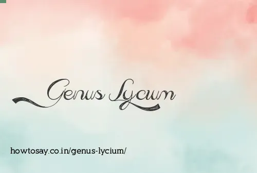 Genus Lycium