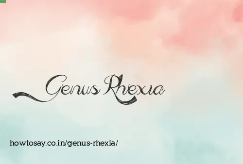 Genus Rhexia