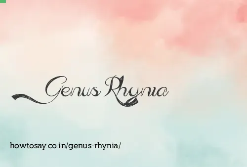 Genus Rhynia