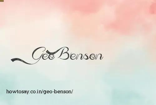 Geo Benson