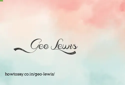 Geo Lewis