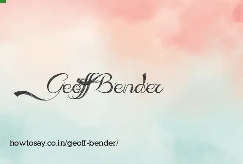 Geoff Bender