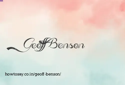 Geoff Benson