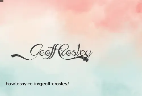 Geoff Crosley