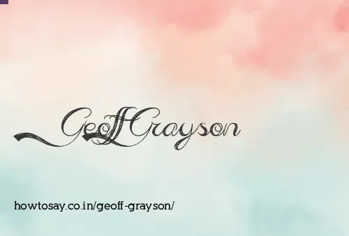 Geoff Grayson