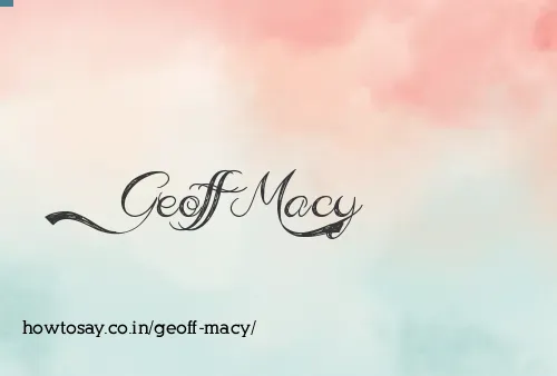 Geoff Macy