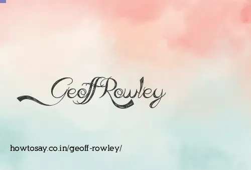 Geoff Rowley