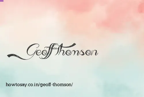 Geoff Thomson