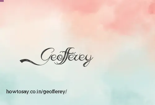 Geofferey