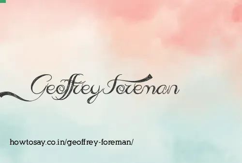 Geoffrey Foreman