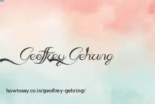 Geoffrey Gehring