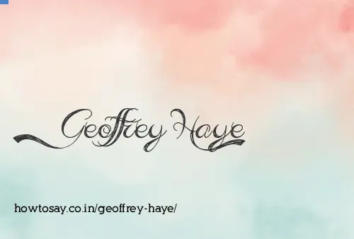 Geoffrey Haye