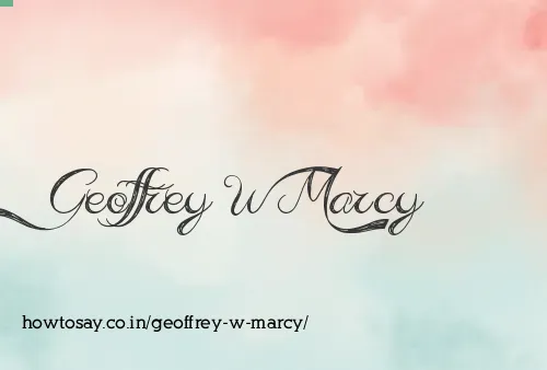Geoffrey W Marcy