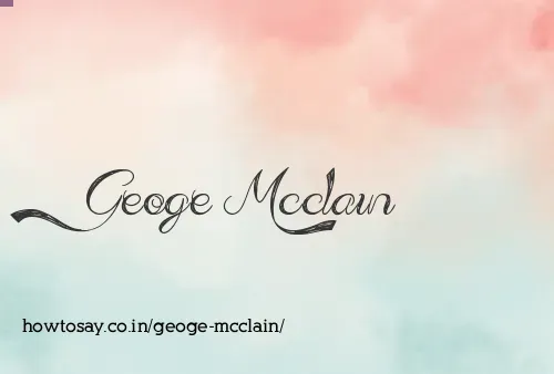 Geoge Mcclain