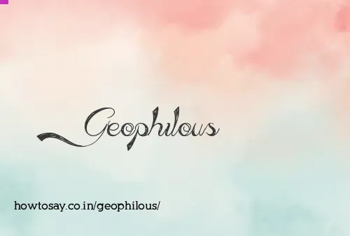 Geophilous