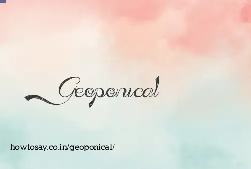 Geoponical