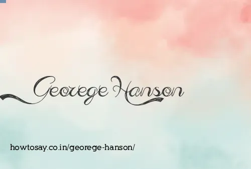 Georege Hanson