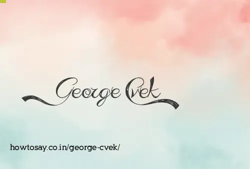 George Cvek