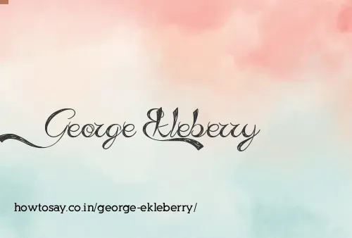 George Ekleberry