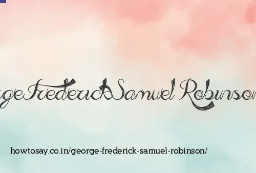 George Frederick Samuel Robinson