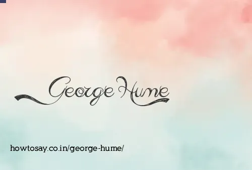 George Hume