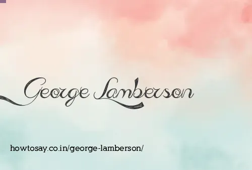 George Lamberson