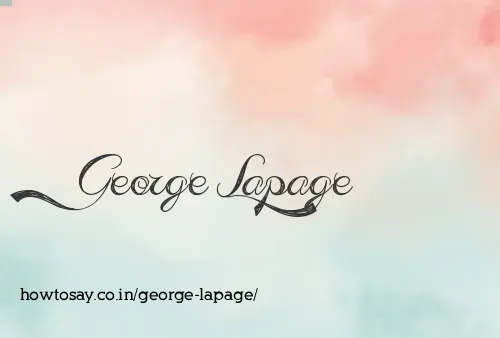 George Lapage