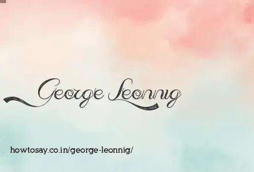 George Leonnig