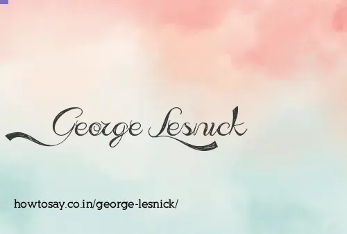 George Lesnick