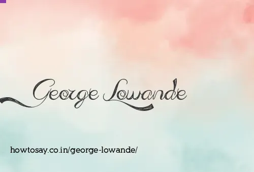 George Lowande
