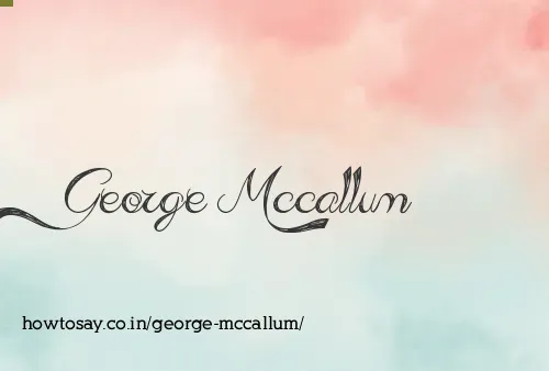 George Mccallum