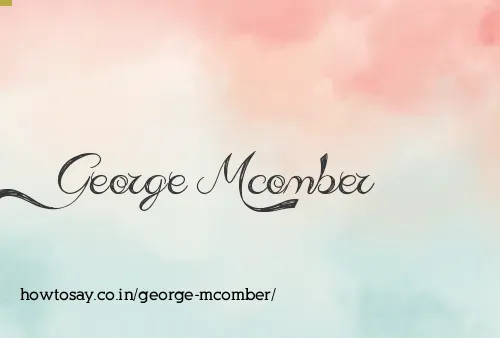 George Mcomber