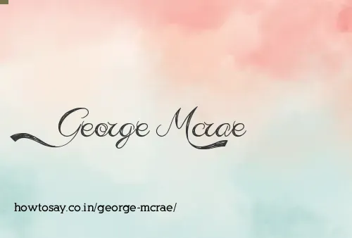 George Mcrae