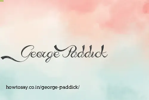 George Paddick