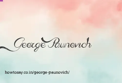 George Paunovich