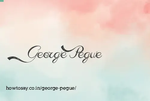 George Pegue