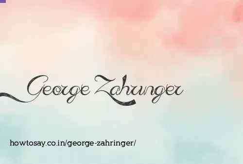 George Zahringer