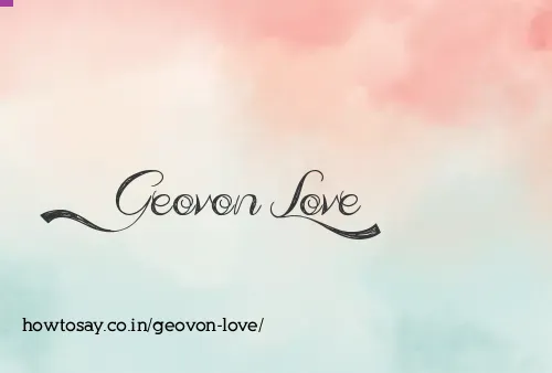 Geovon Love
