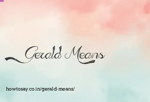 Gerald Means