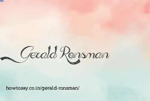 Gerald Ronsman