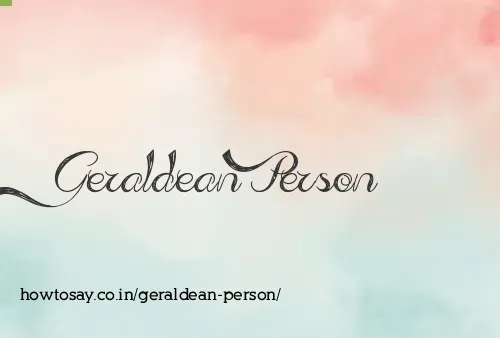 Geraldean Person