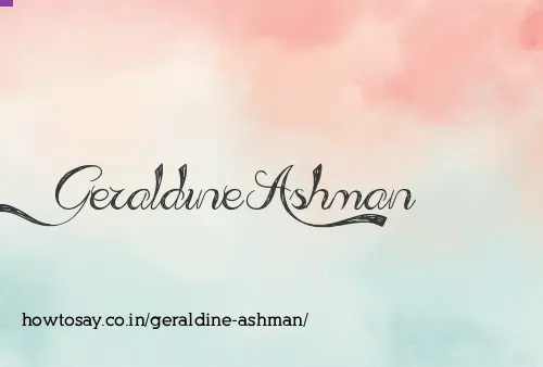 Geraldine Ashman
